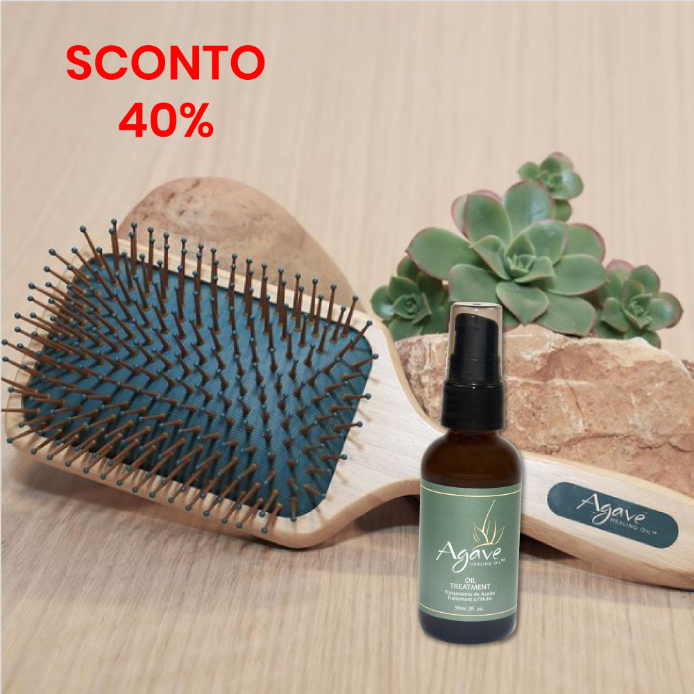 Kit Agave Spazzola Agave paddle in bamboo Agave Healing Oil